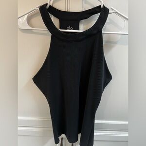 ALO Yoga Black Ribbed Tank Top